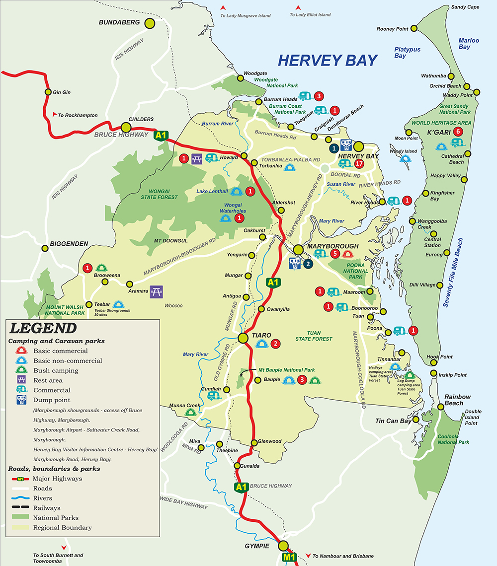 Fraser Coast Region Camping Map